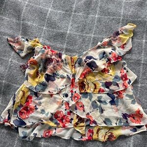 ♥️TRF Collection Multicolor Floral Off-Shoulder Blouse